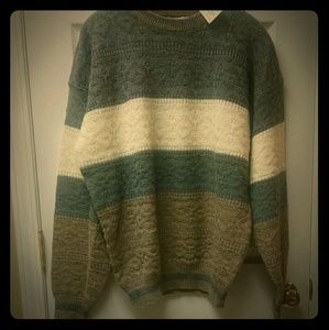 NWT Vintage London Fog 100% Wool Sweater striped